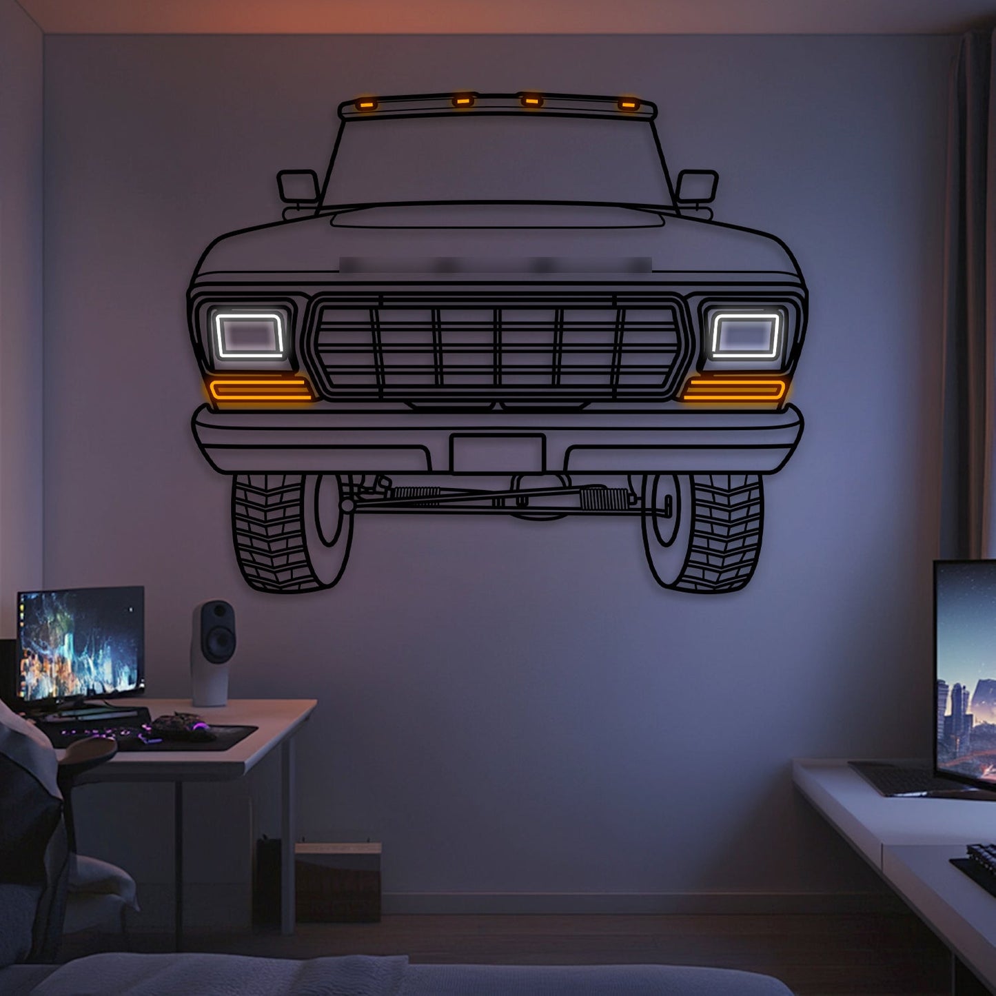 1979 F150 Front View Metal Neon Car Wall Art