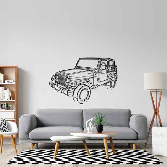 Wrangler 1998 Angle Silhouette Metal Wall Art