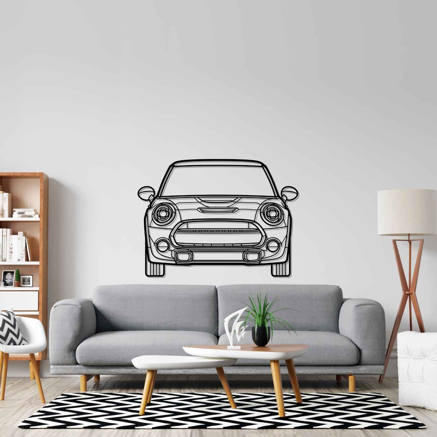 Mini 2021 Front Silhouette Metal Wall Art