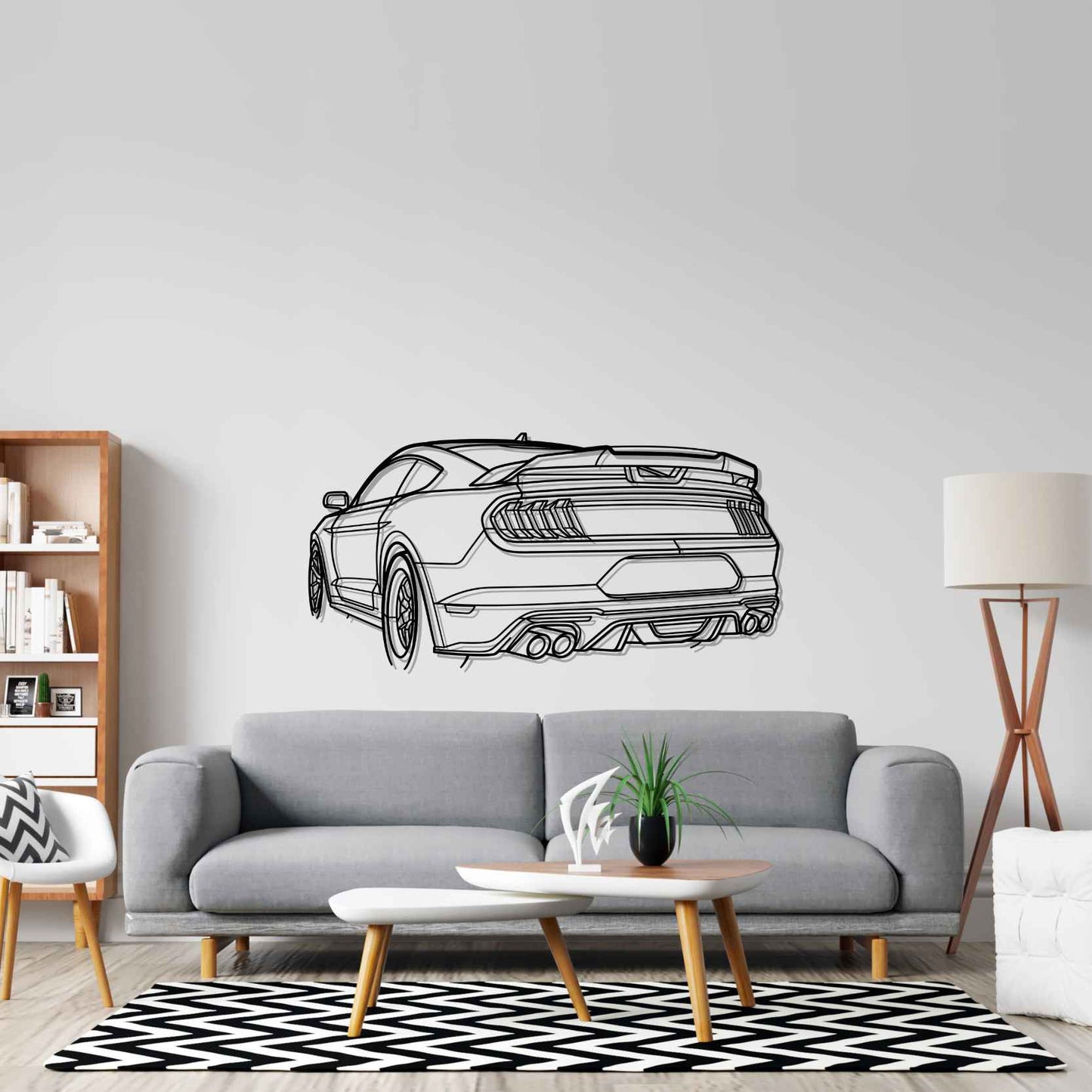 Mustang GT 2020 Angle Silhouette Metal Wall Art