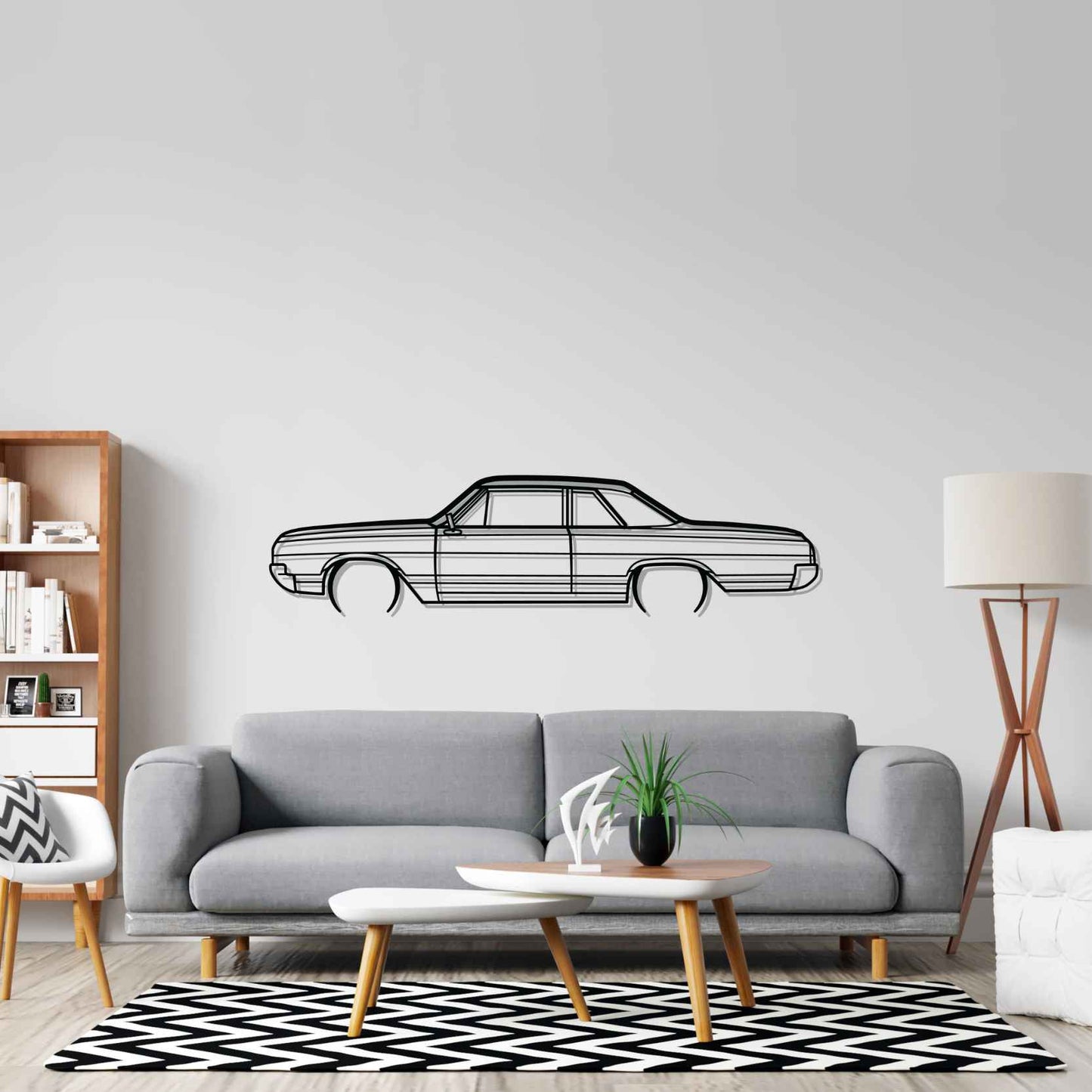 F85 Coupe 1965 Detailed Silhouette Metal Wall Art