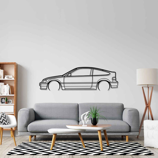 CRX 1990 Detailed Silhouette Metal Wall Art