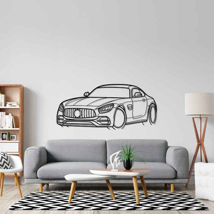 AMG GT C Angle Silhouette Metal Wall Art