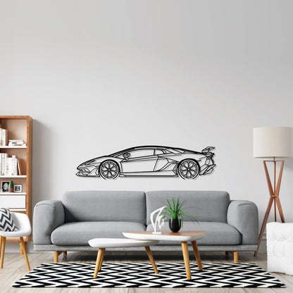 Aventador SVJ 2021 Detailed Silhouette Metal Wall Art