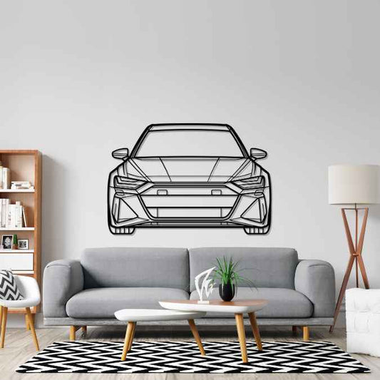 RS 6 Avant C8 2020 Front Silhouette Metal Wall Art