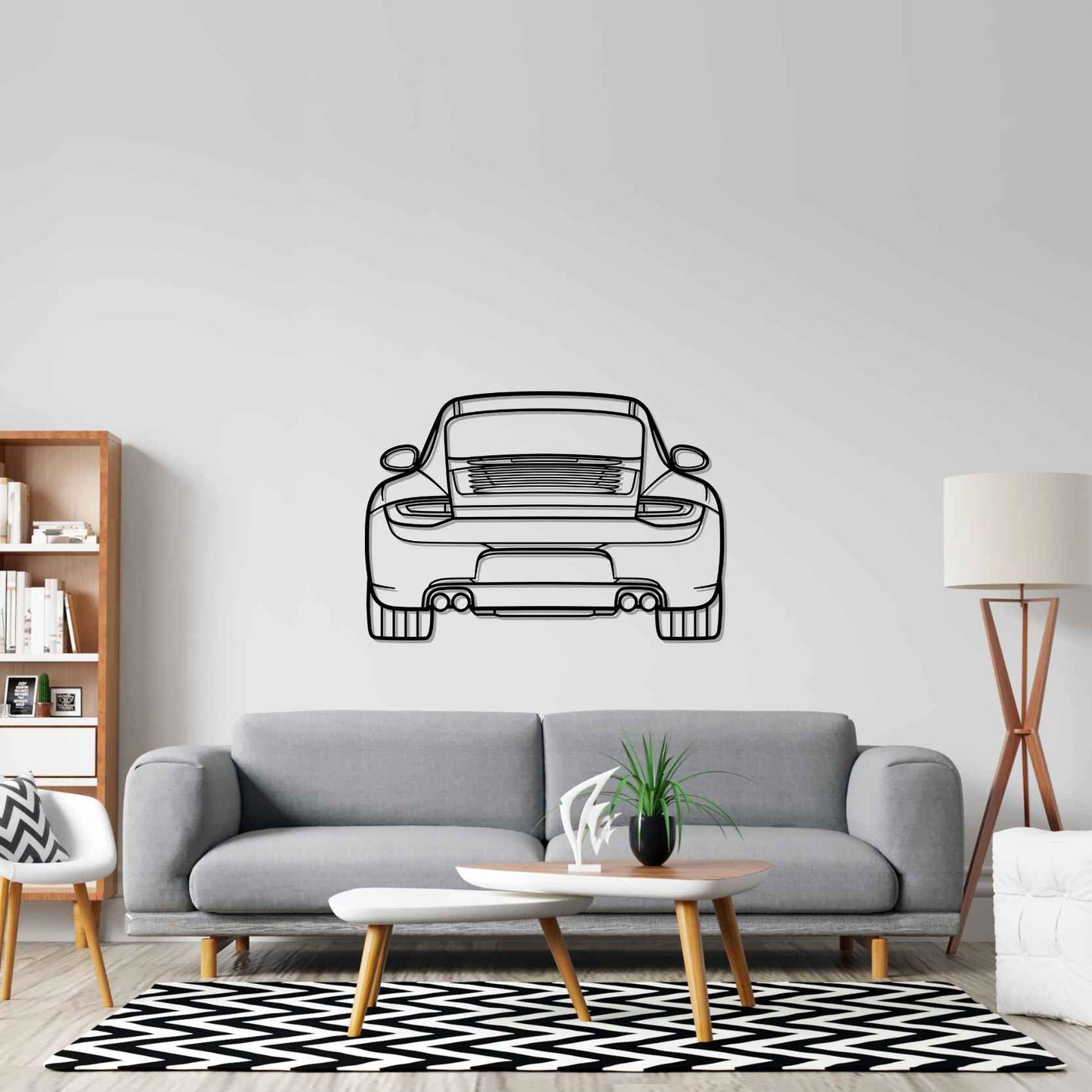 911 Model 997 Back Silhouette Metal Wall Art