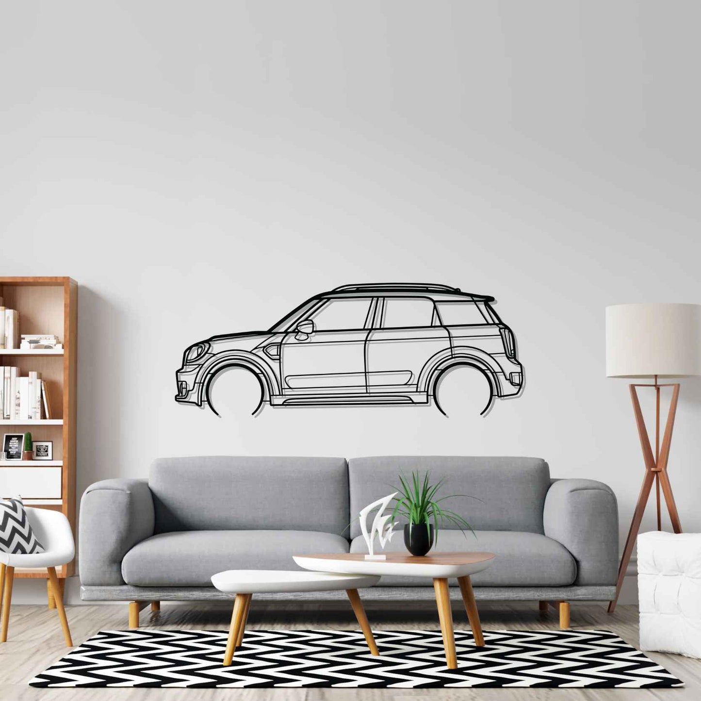 Mini Countryman 2018 Detailed Silhouette Metal Wall Art