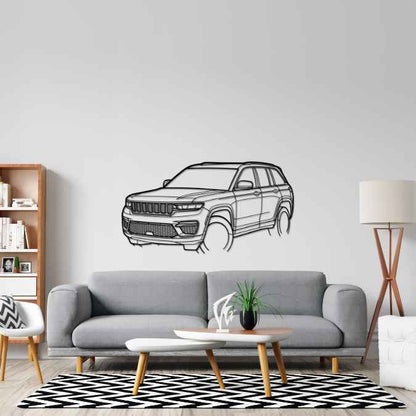 Grand Cherokee 4x4 Limited 2024 Angle Silhouette Metal Wall Art