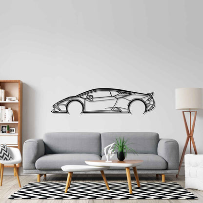 Huracan Tecnica 2023 Detailed Silhouette Metal Wall Art