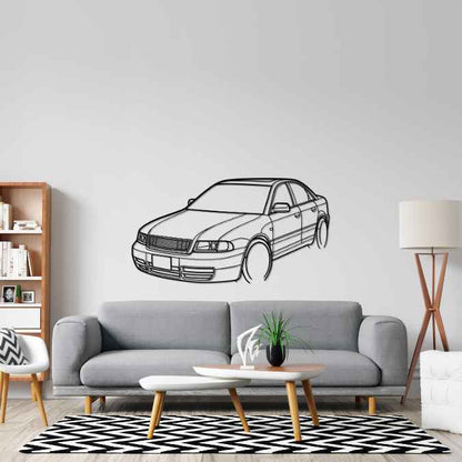 S4 Sedan 2001 Angle Silhouette Metal Wall Art