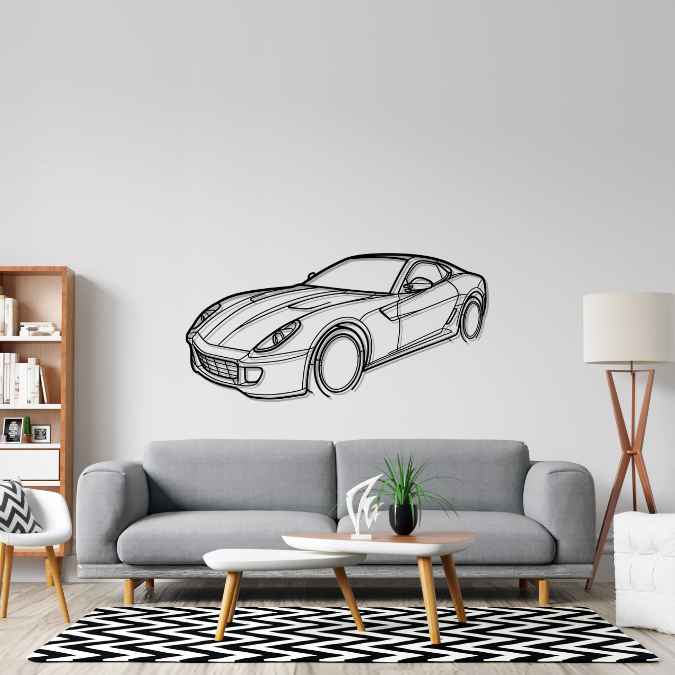 599 GTB Fiorano 2010 Angle Silhouette Metal Wall Art