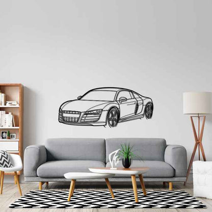 R8 2010 Angle Silhouette Metal Wall Art