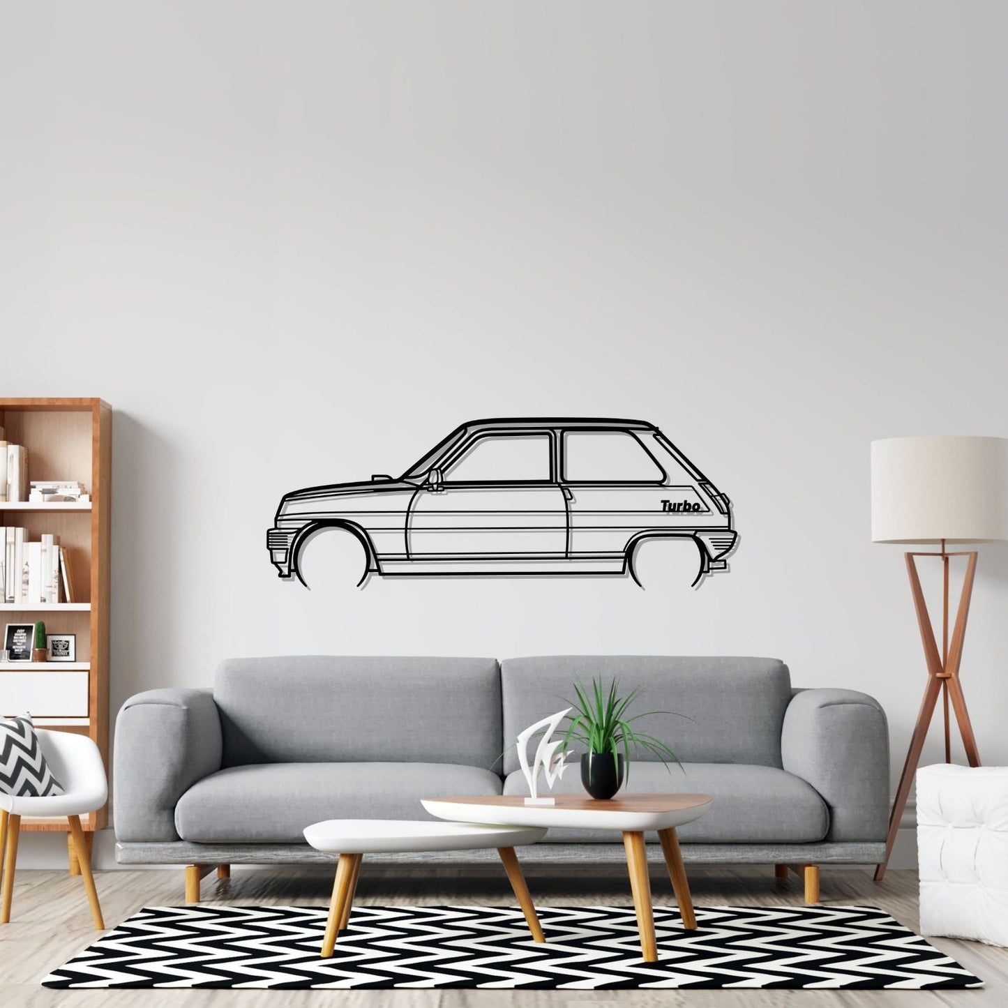 5 Alpine Turbo 1983 Detailed Silhouette Metal Wall Art