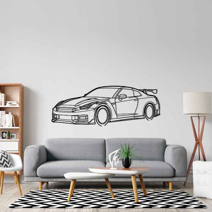 R35 GT-R Nismo 2024 Angle Silhouette Metal Wall Art