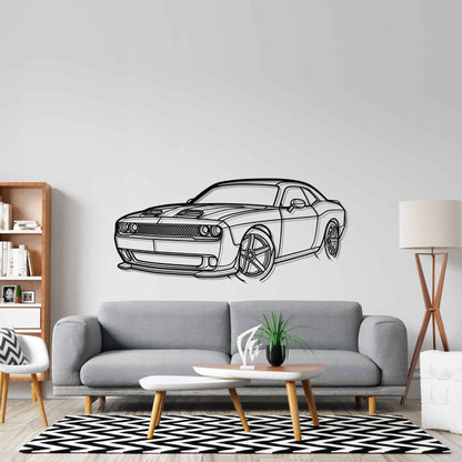 Challenger SRT 2023 Angle Silhouette Metal Wall Art