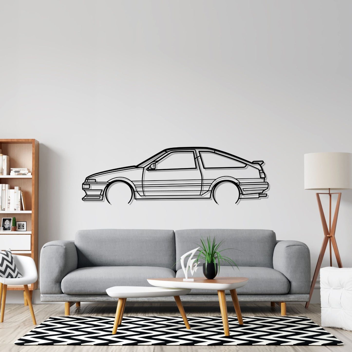 AE86 Detailed Silhouette Metal Wall Art