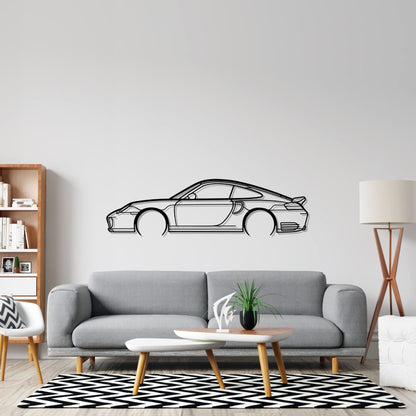 911 Turbo model 996 Detailed Silhouette Metal Wall Art