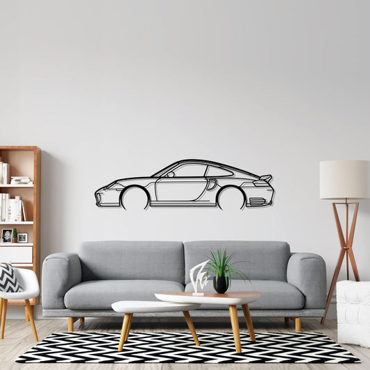 911 Turbo model 996 Detailed Silhouette Metal Wall Art