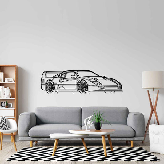 F40 Angle Silhouette Metal Wall Art