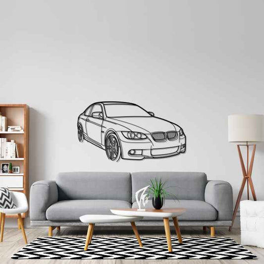 335xi E92 2010 Angle Silhouette Metal Wall Art