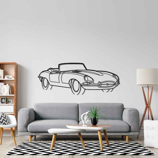 E-Type 1966 Angle Silhouette Metal Wall Art