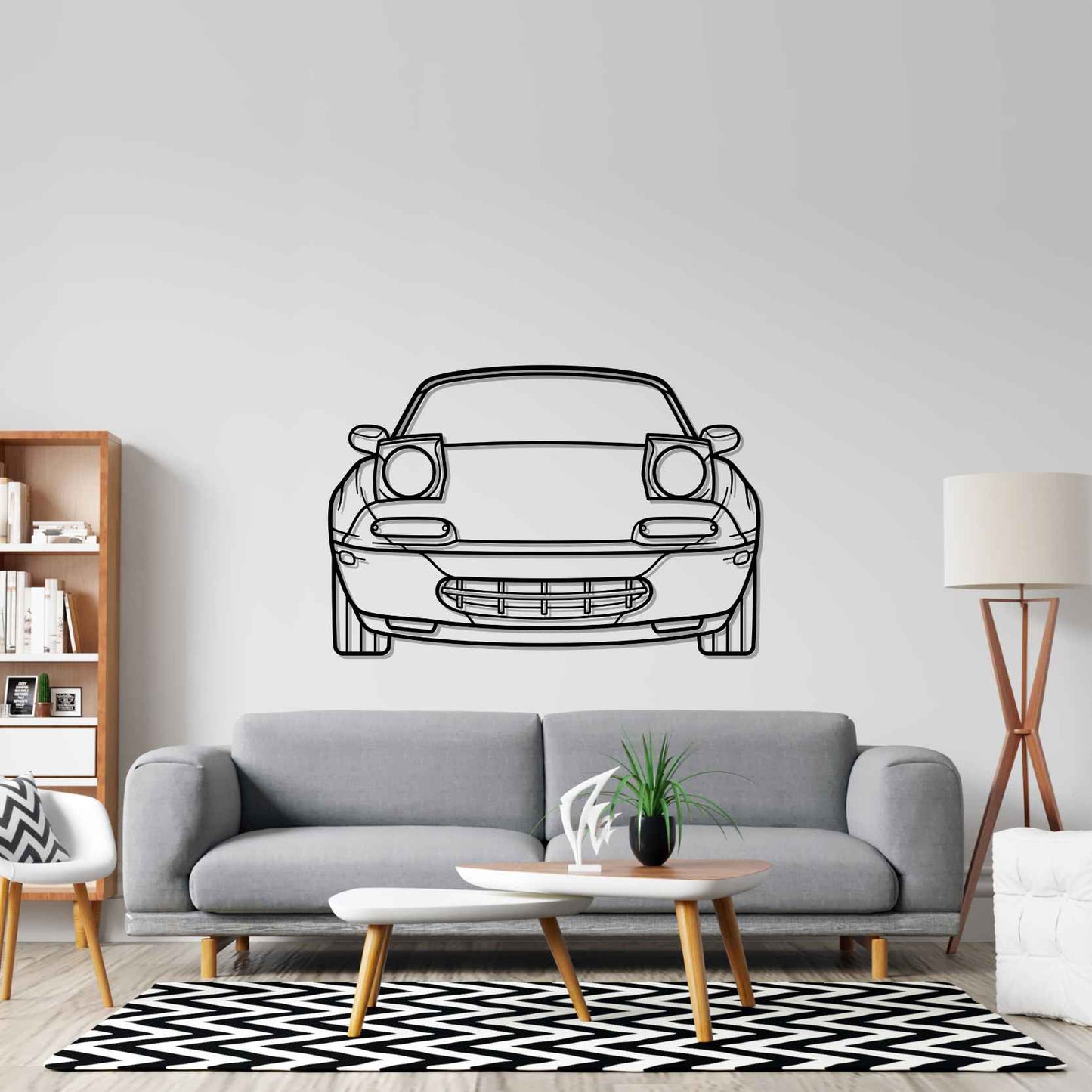 MX-5 1991 Front Silhouette Metal Wall Art