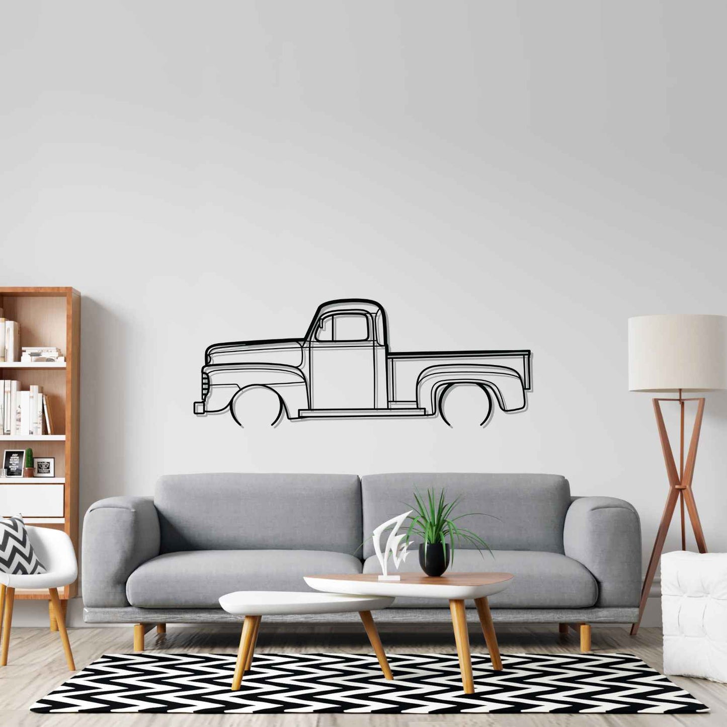 F1 1948 Pickup Detailed Silhouette Metal Wall Art