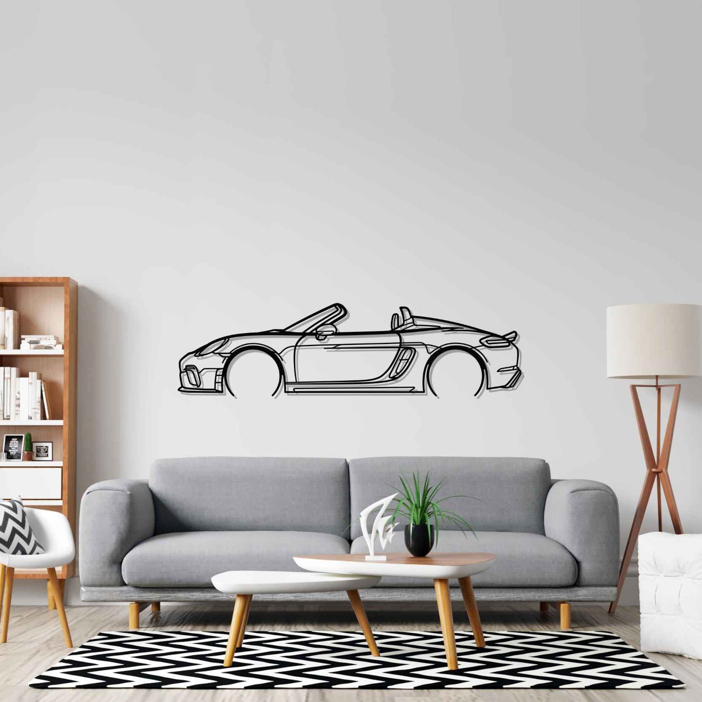 718 Spyder 2020 Detailed Silhouette Metal Wall Art