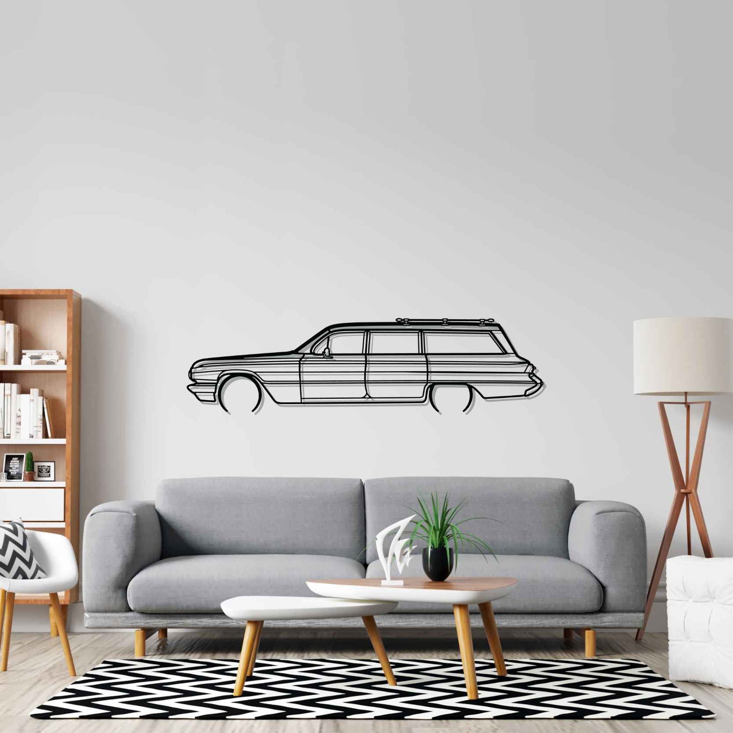 Invicta Station Wagon 1962 Detailed Silhouette Metal Wall Art