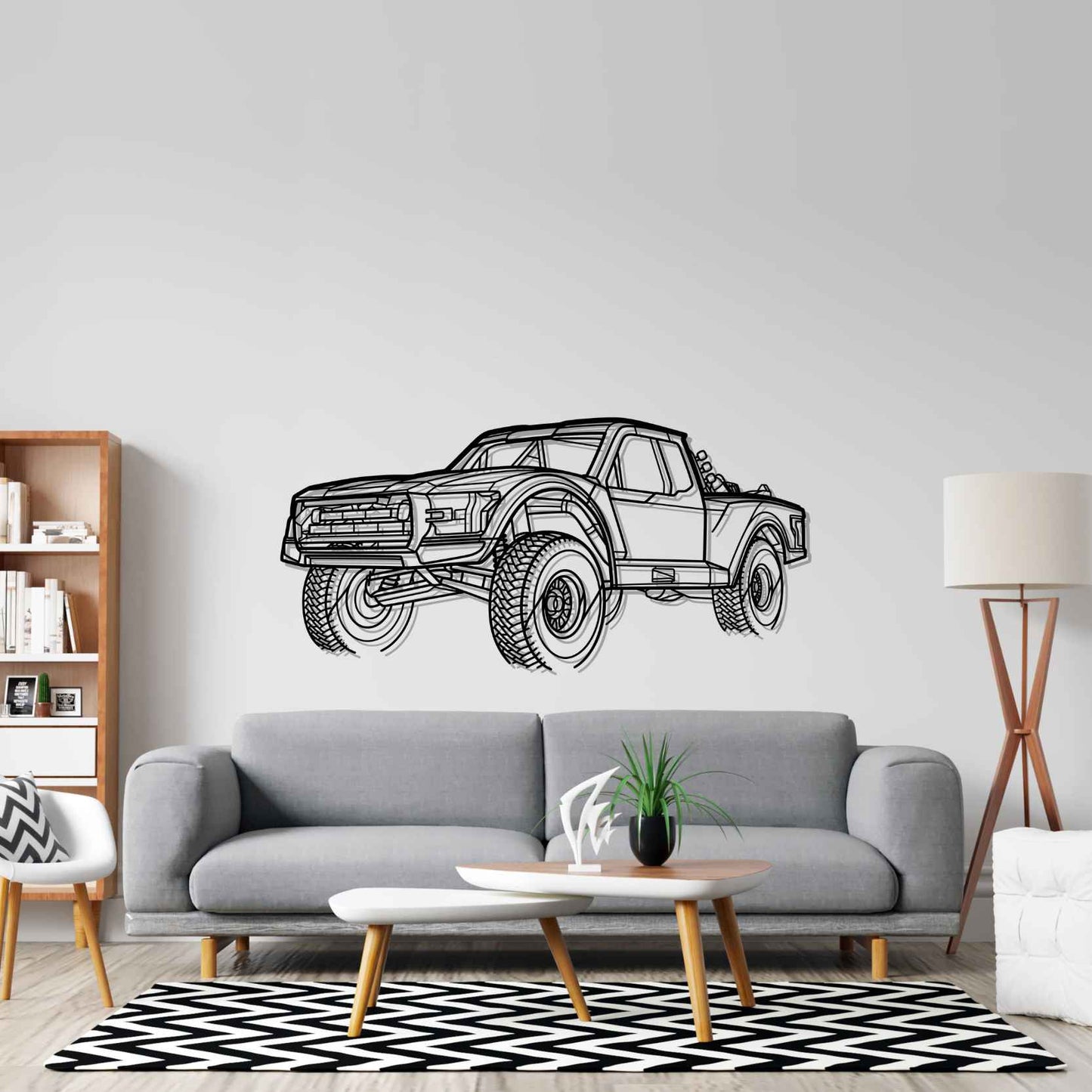 Trophy Truck 6100 Angle Silhouette Metal Wall Art