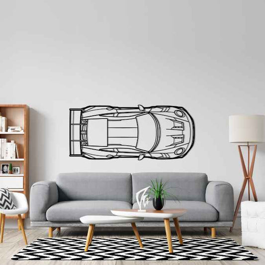 911 GT3 RS Model 992 Top Metal Silhouette Wall Art