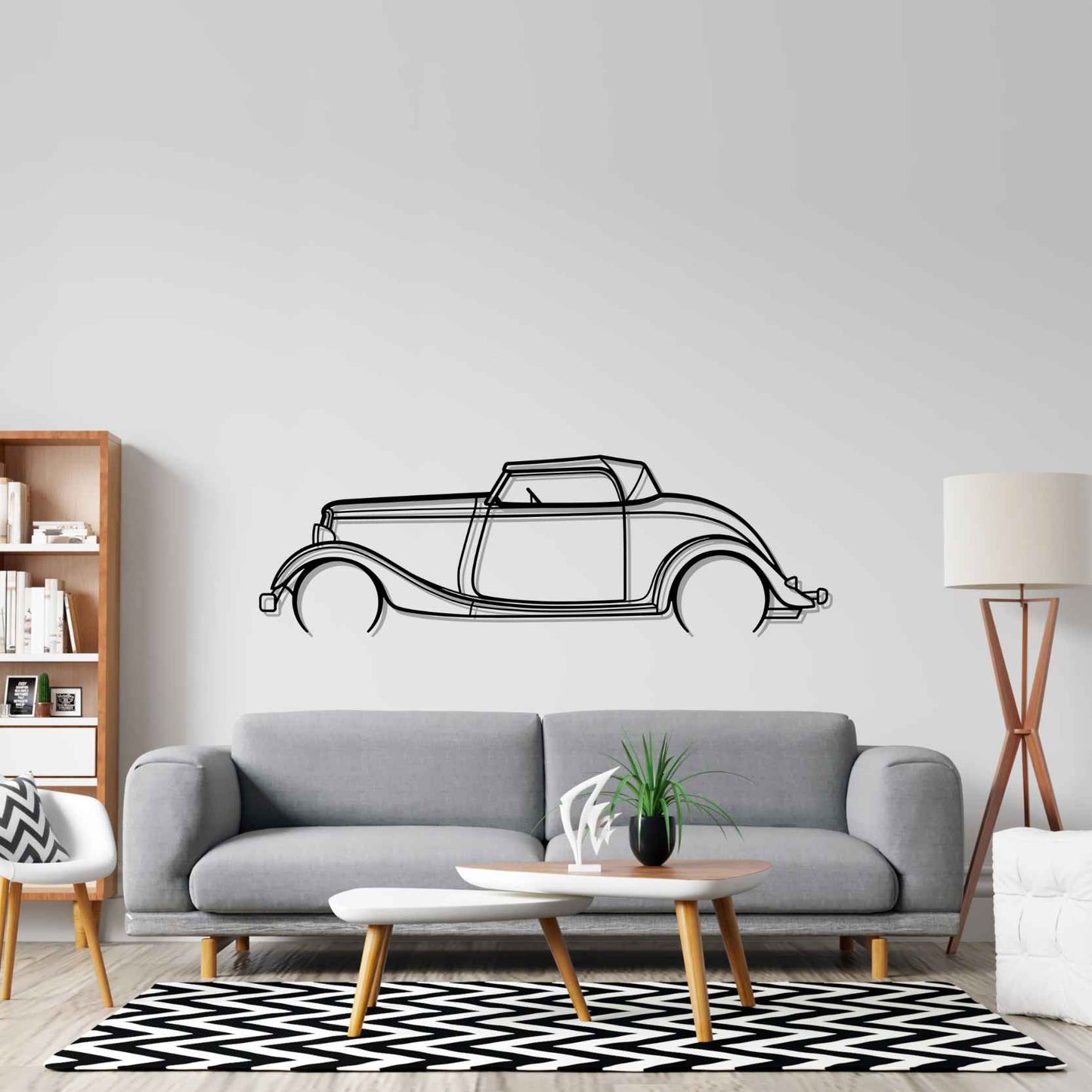 Roadster 1934 Detailed Silhouette Metal Wall Art