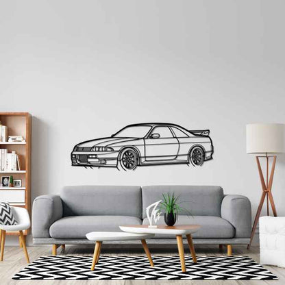 R33 Skyline GTR Angle Silhouette Metal Wall Art