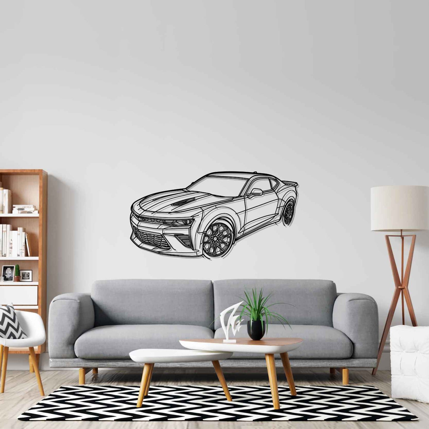 Camaro SS 2016 Angle Silhouette Metal Wall Art