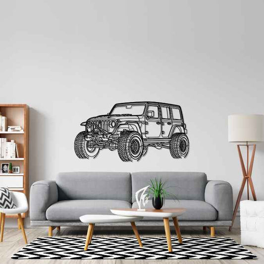 Wrangler Unlimited Angle Silhouette Metal Wall Art