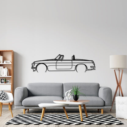 MGB Roadster 1969 Detailed Silhouette Metal Wall Art