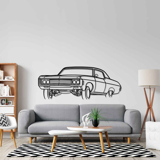 Impala 1969 Angle Silhouette Metal Wall Art