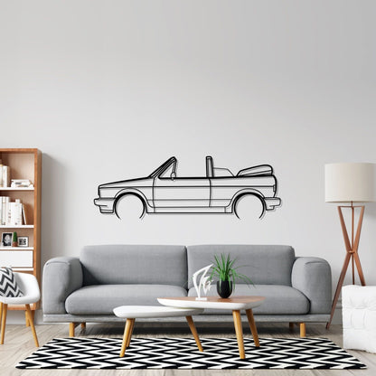 Golf 1 Sportline Cabriolet Detailed Silhouette Metal Wall Art