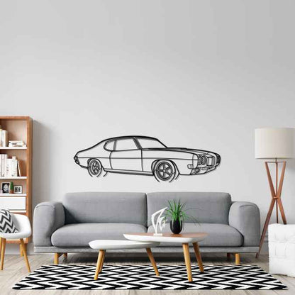 GTO 1970 Angle Silhouette Metal Wall Art