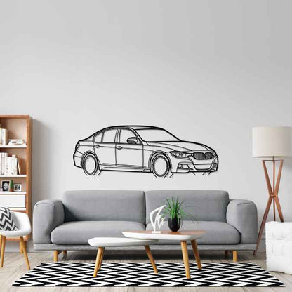 340i 2016 Angle Silhouette Metal Wall Art