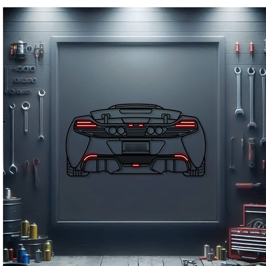 2016 McLaren 650s Back View Metal Neon Car Wall Art