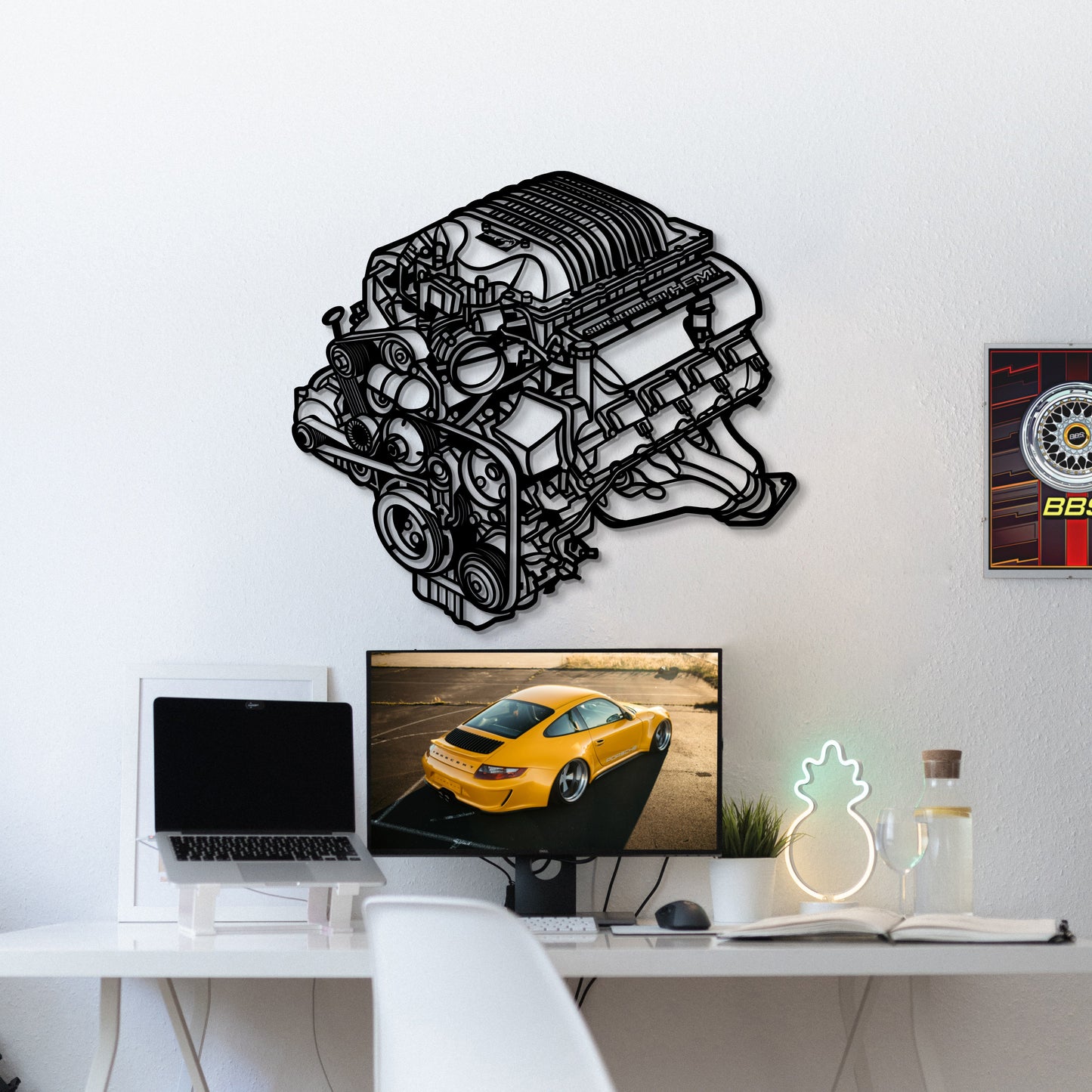 2018 Challanger HEMI Metal Engine Block Wall Art