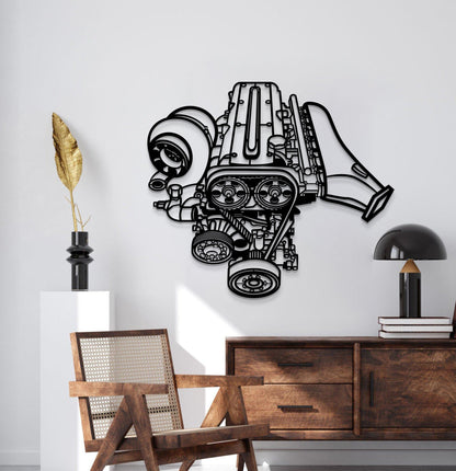 2JZ Metal Engine Block Wall Art