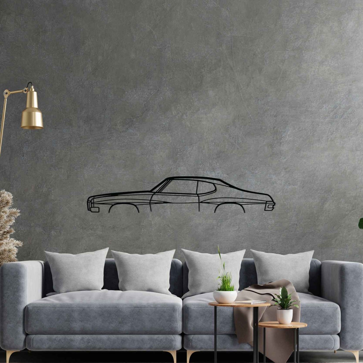 Lemans 1970 Classic Silhouette Metal Wall Art