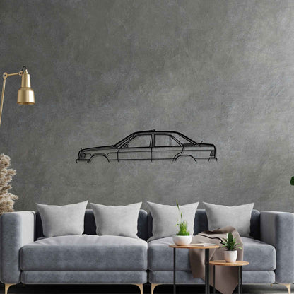 190E 1982 Classic Silhouette Metal Wall Art