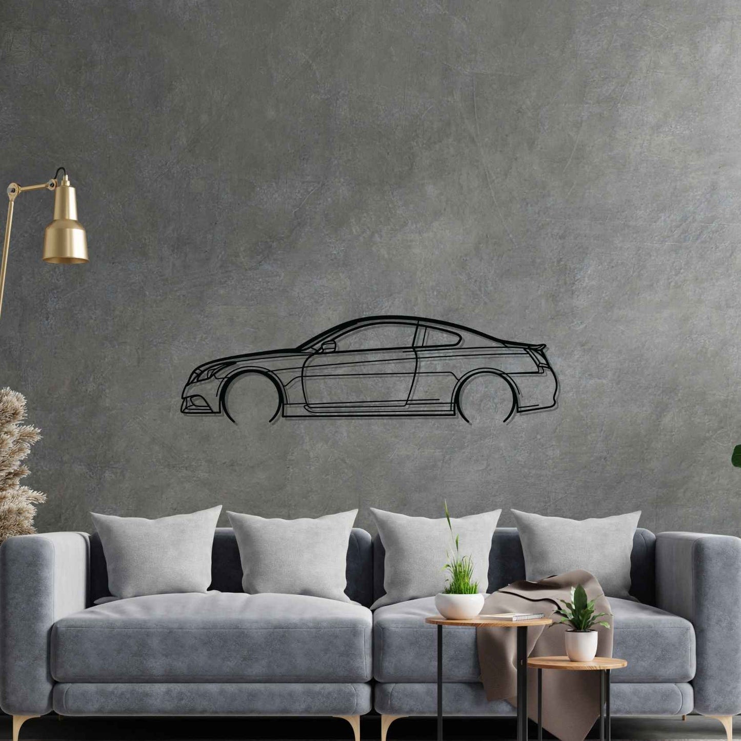 G37S 2008 Detailed Silhouette Metal Wall Art