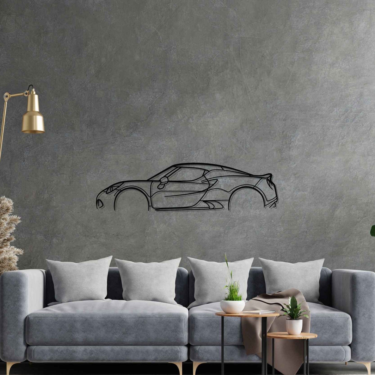 Alfa 4C Classic Metal Silhouette Wall Art