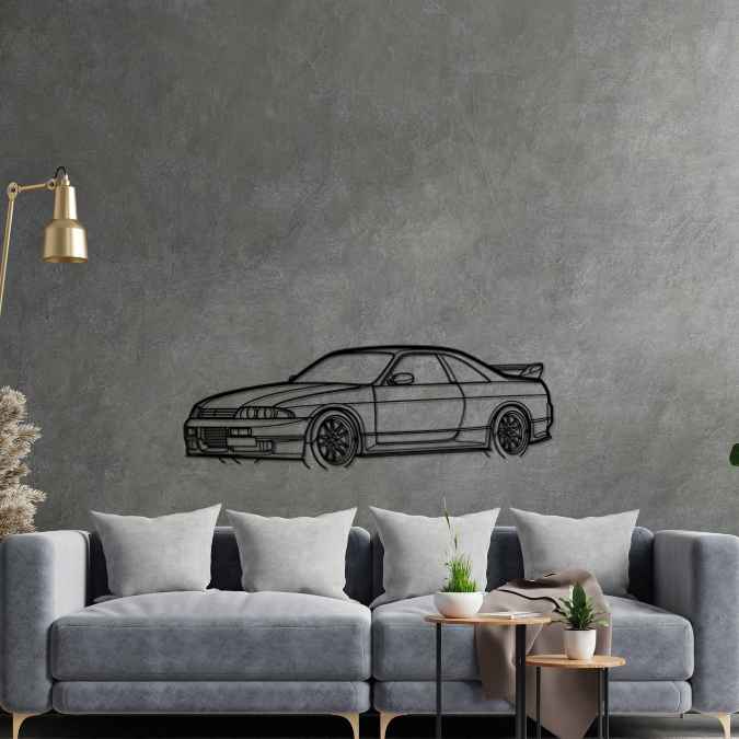 R33 Skyline GTR Angle Silhouette Metal Wall Art