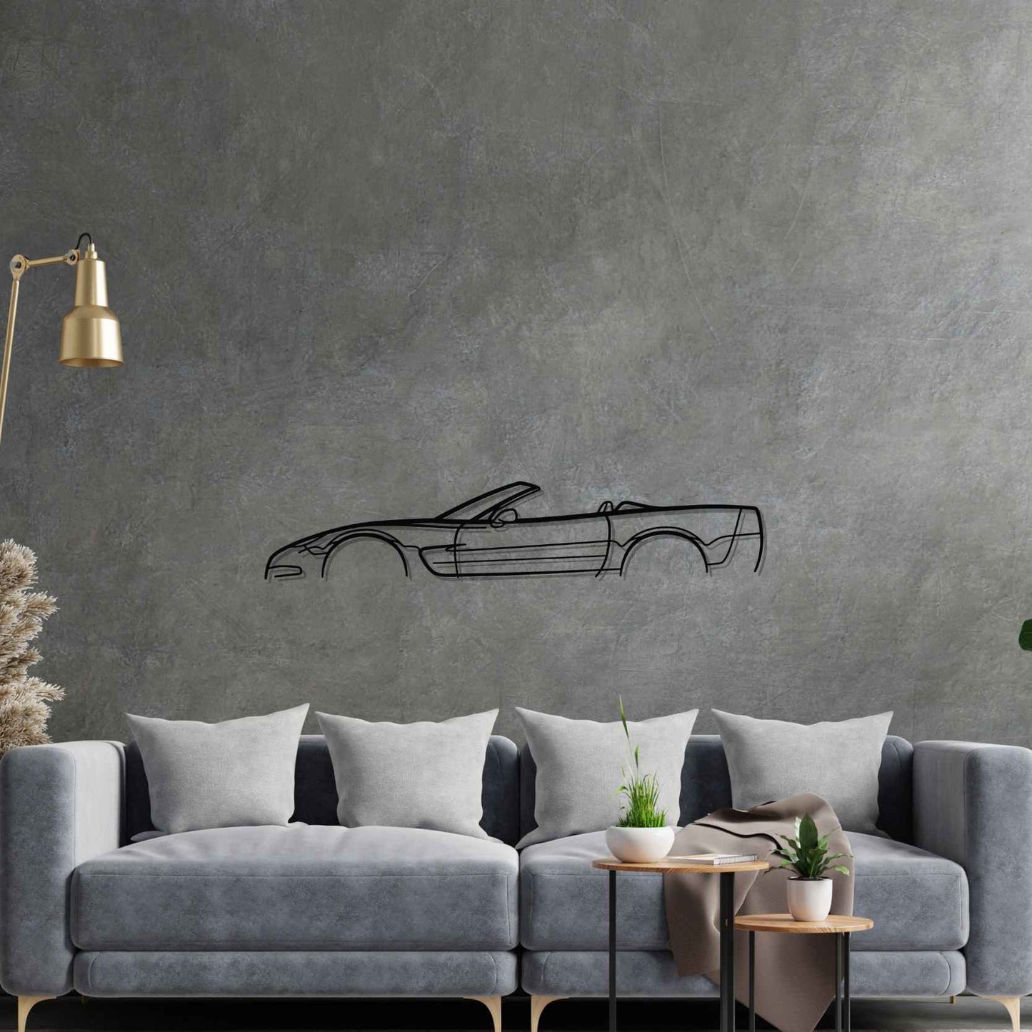 C5 Cabrio 2002 Silhouette Metal Wall Art