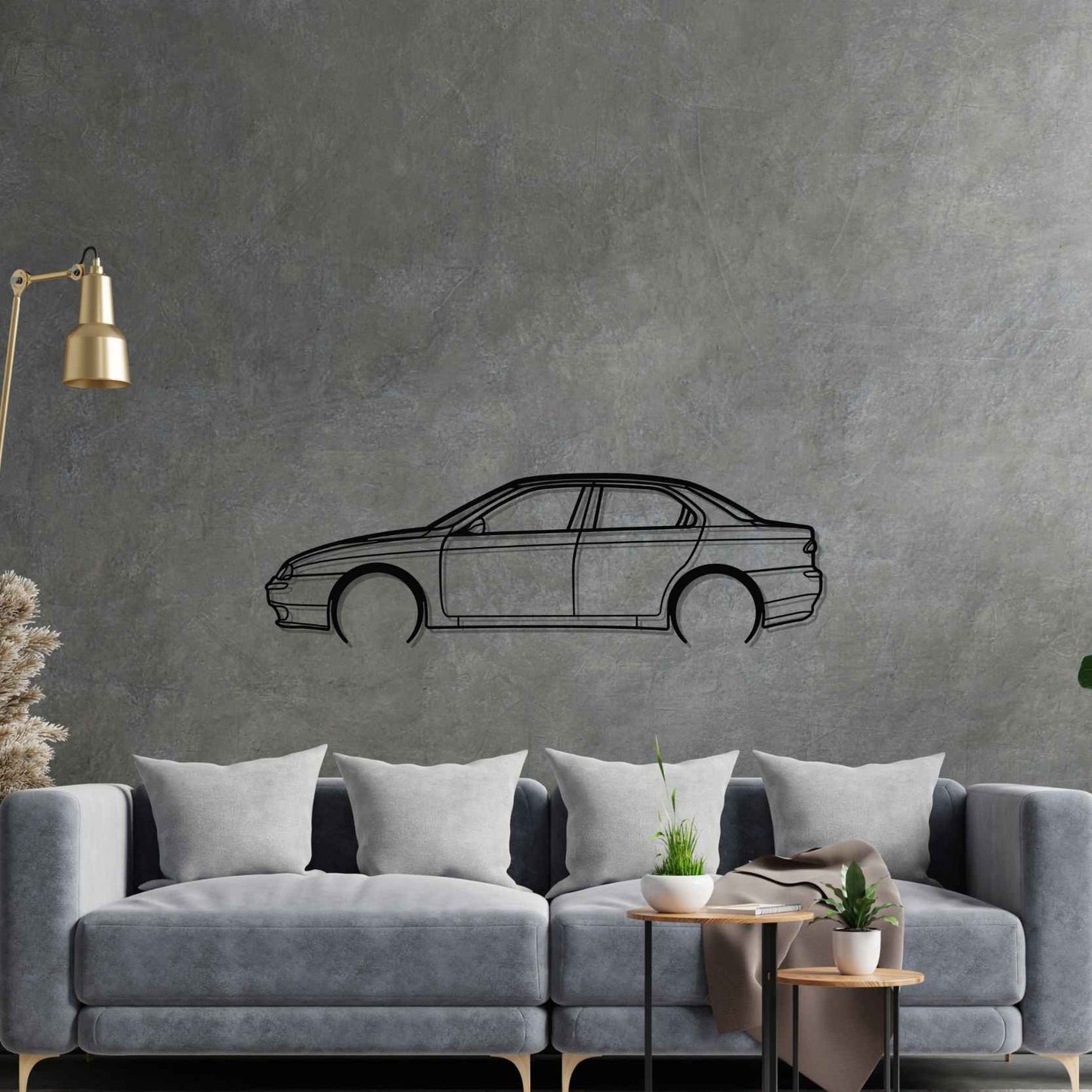 Alfa 156 1998 Detailed Silhouette Metal Wall Art